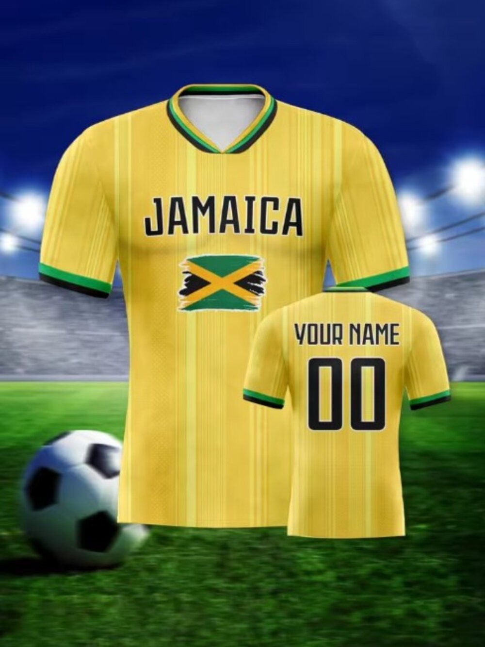 Jamaica National Team Style Soccer Jersey - Reggae Boyz Pride Football Shirt